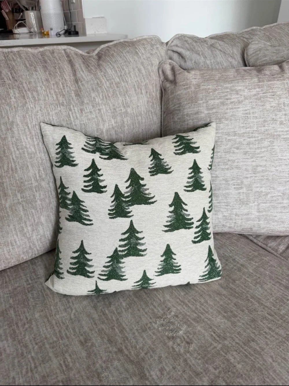 Holiday Pine Tree Decorative Throw Pillow - Green
